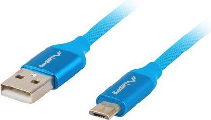 Lanberg CA-USBM-20CU-0018-BL USB Kabel 1,8 m USB 2.0 Micro-USB A USB A Blau (CA-USBM-20CU-0018-BL)