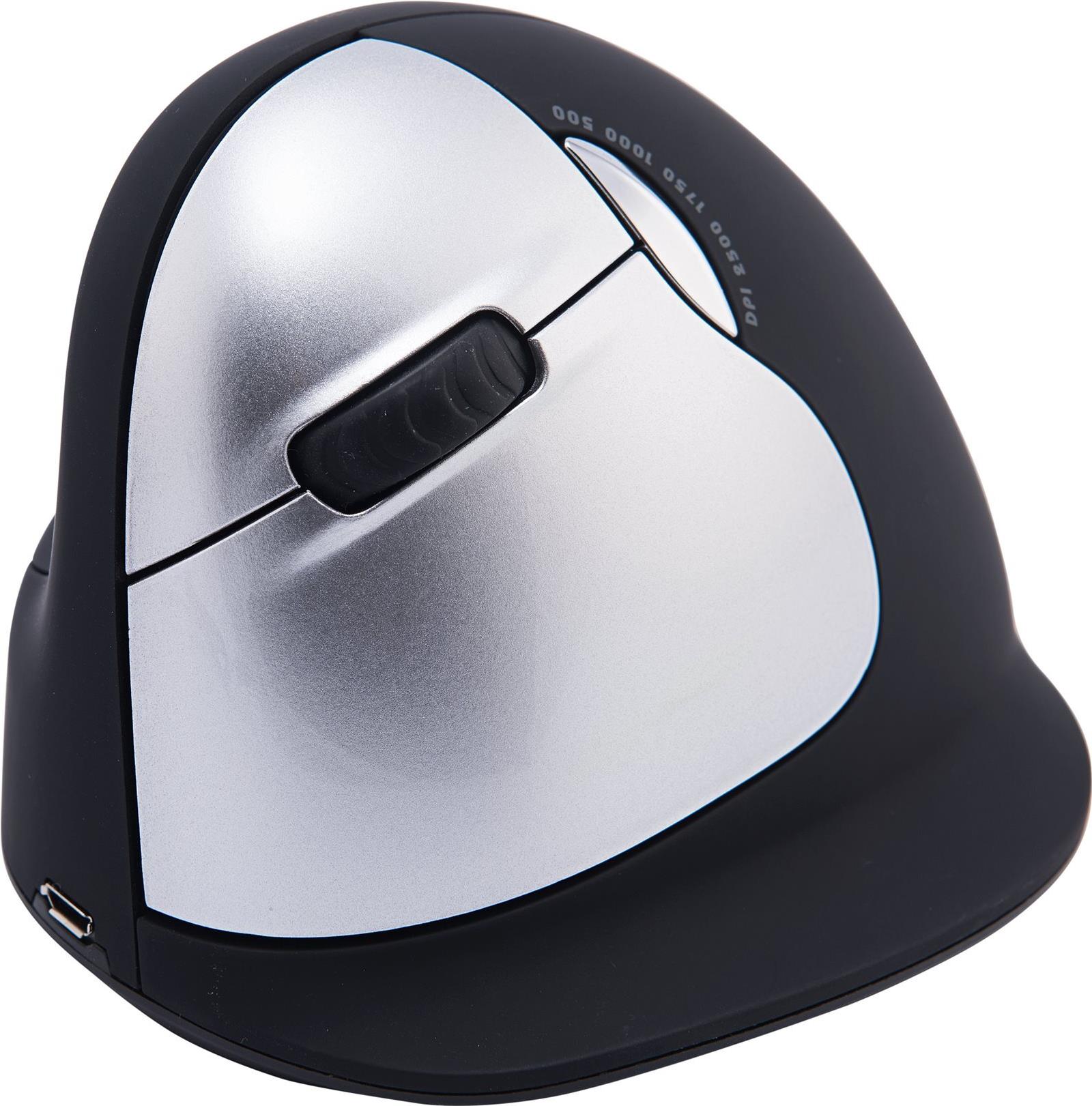 R-Go Tools HE Break Ergonomische Maus links groß schwarz/silber