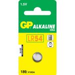 GP Batteries 189, Alkaline Cell. Batterietechnologie: Alkali, Batterie Formfaktor: Knopf/Münze, Batteriespannung: 1,5 V. Höhe: 3,05 mm, Durchmesser: 1,16 cm (102004)