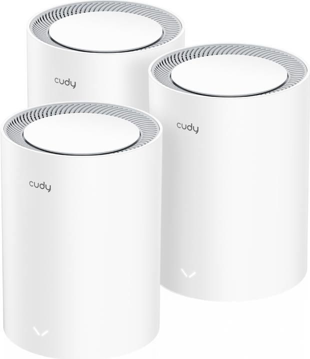 Cudy M3000 3-PACK Mesh-WLAN-System Dual-Band (2,4 GHz/5 GHz) Wi-Fi 6 (802.11ax) Grau - Weiß 1 Intern (M3000(3-Pack) V2.0)