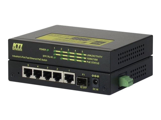 KTI KSD-541-HP Netzwerk-Switch 5 Ports Fast Ethernet PoE+ Schwarz, Gelb