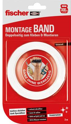 Fischer 545955 Doppelseitiges Montageband (L x B) 3 m x 19 mm 1 Rolle(n) (545955)