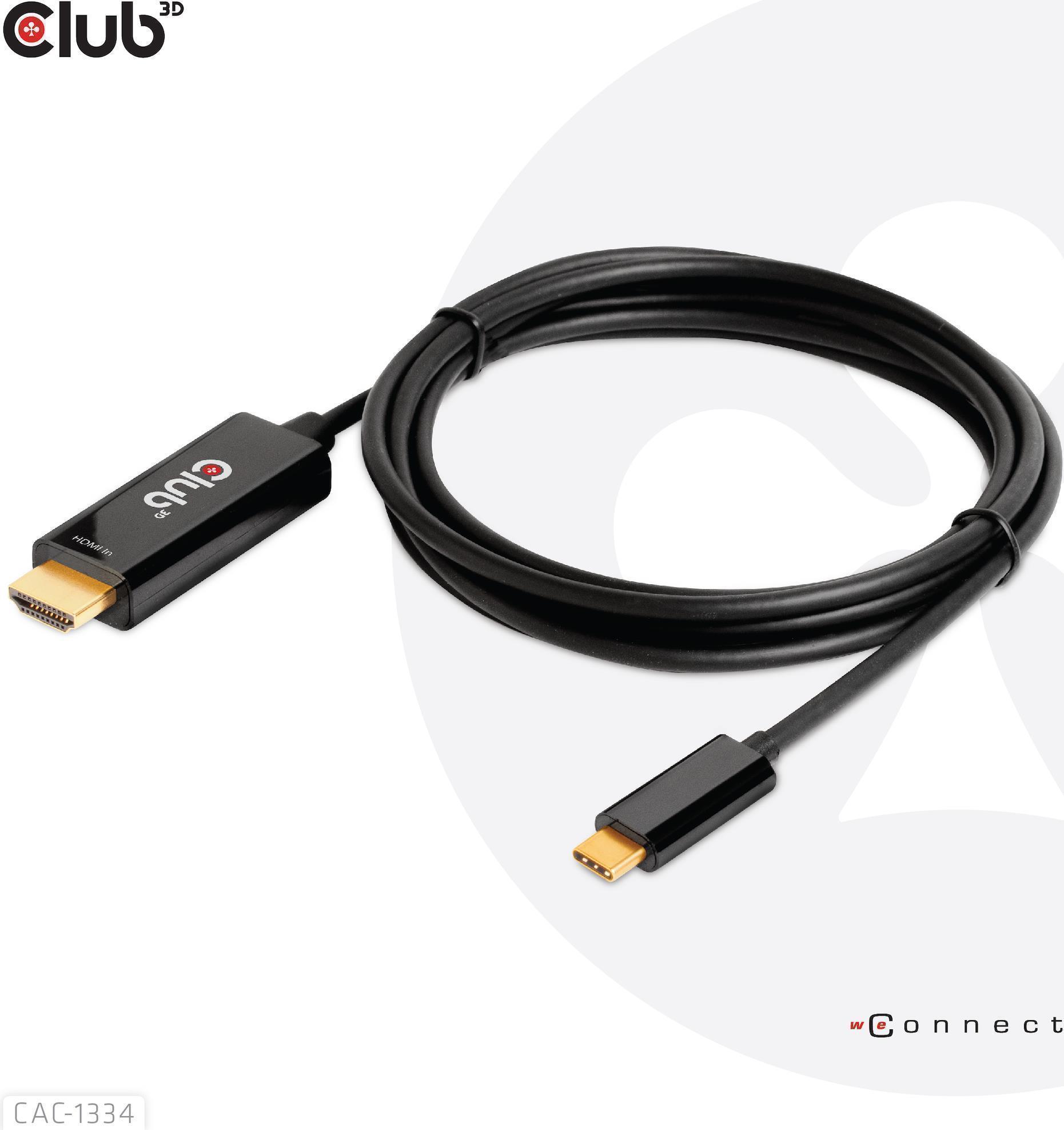 Club 3D CAC-1334 HDMI auf USB-C Aktives Kabel 1.8 m Schwarz