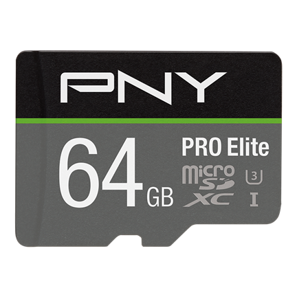 PNY PRO Elite Flash-Speicherkarte (microSDXC-an-SD-Adapter inbegriffen) (P-SDU64GV31100PRO-GE)