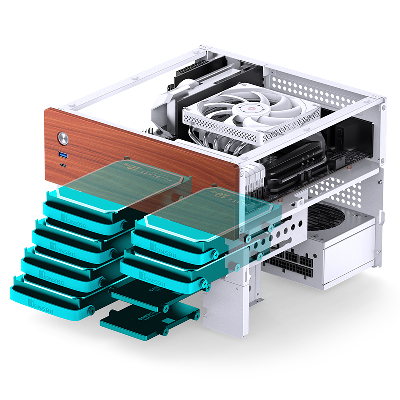 Jonsbo N4 NAS-Gehäuse Micro Tower Weiß