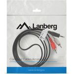 Lanberg CA-MJRC-10CC-0015-BK Audio-Kabel 1,5 m 3.5mm 2 x RCA Schwarz (CA-MJRC-10CC-0015-BK)