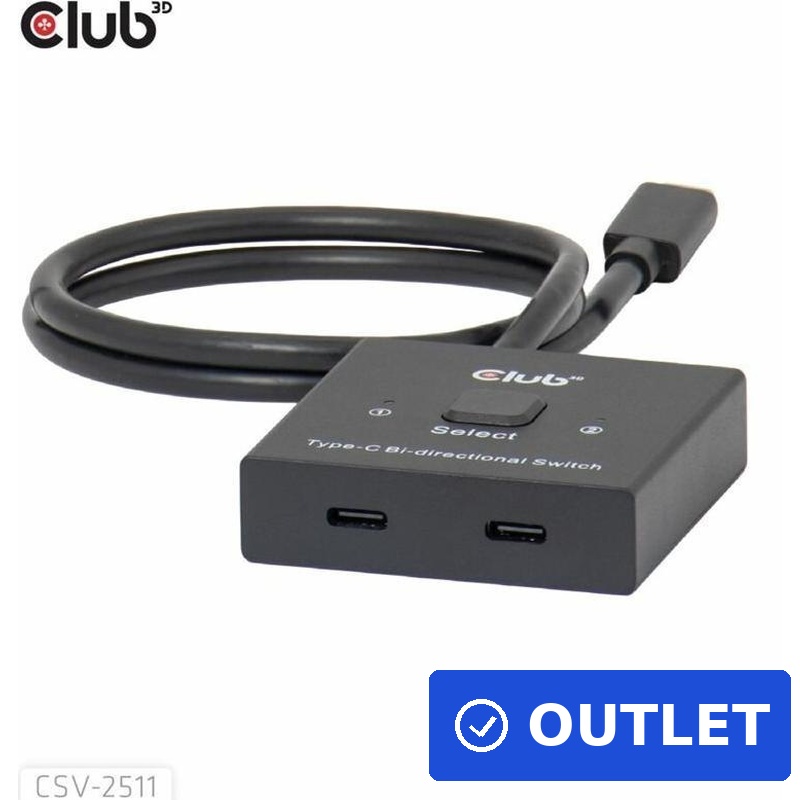 Club 3D CSV-2511 USB-C Bi-Direktionaler Video+Data+PD Switch 8K@60Hz 10Gbps (CSV-2511) (geöffnet)
