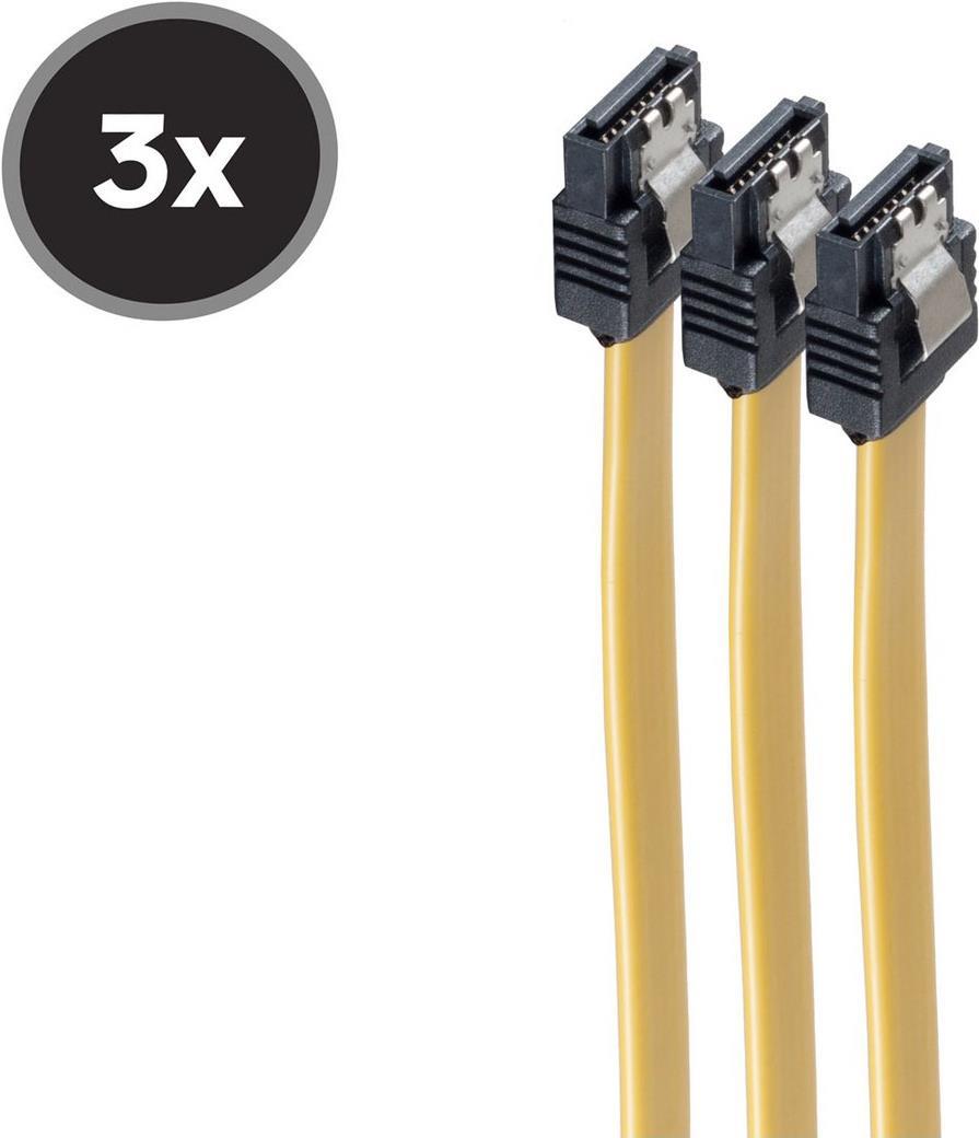 shiverpeaks ®-BASIC-S--SATA Anschlusskabel 6 Gb/s mit Metallclip (Arretierung), VE 3, gelb 0,5 (BS78246-0.5Y-3)