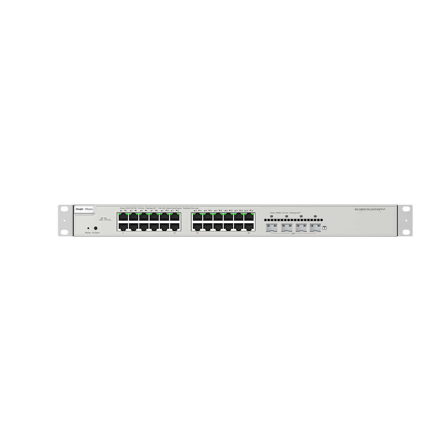 Ruijie Reyee RG-NBS5200-24GT4XS-P Managed L3 Switch 24x GbE PoE+ 4x SFP+ Grau