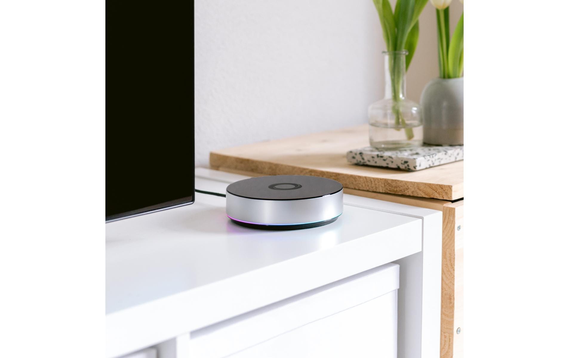 Homey Bridge Smart-Home-Zentrale Zigbee Z-Wave Bluetooth WLAN Schwarz Silber