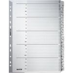 LEITZ Mylarkarton-Register, A-Z, A4, 20-teilig, grau 160 g-qm, mit beschriftbarem Deckblatt, Tabe und Lochung (4328-00-00)