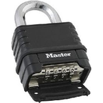 MASTER LOCK 57 mm breites Excell-Vorhngeschloss mit Zinkgehuse; individuell einstellbare Zahlenkombination; schwarz (M178EURD)