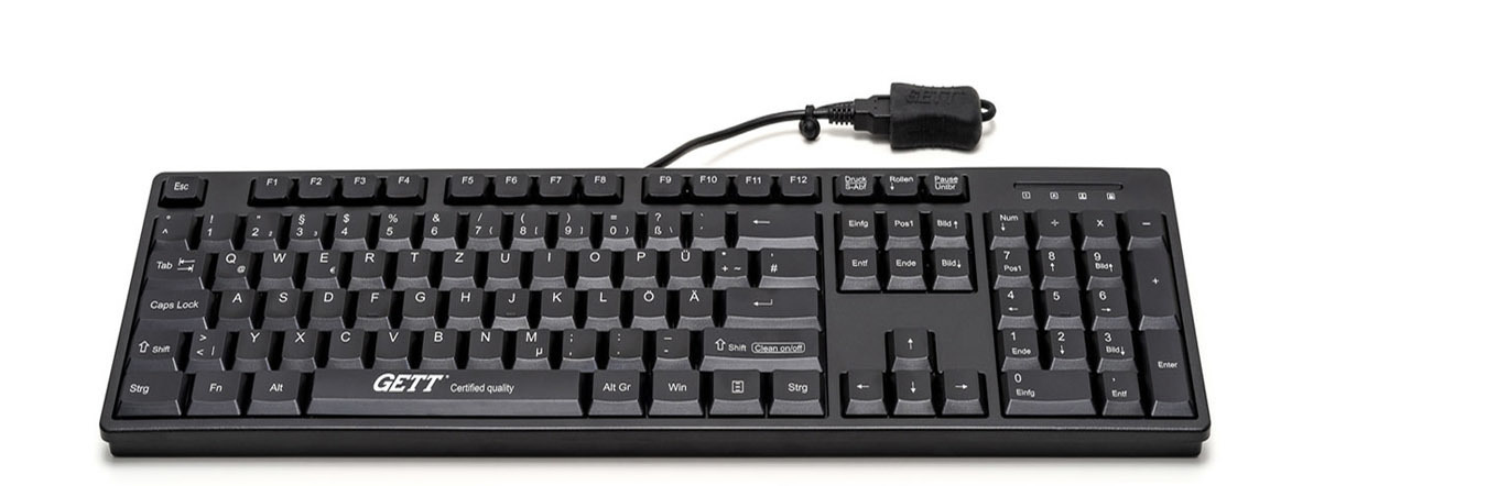 GETT CleanType Easy Basic Tastatur USB 105 Tasten Deutsch Schwarz