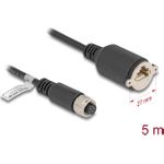 Delock M12 Kabel A-kodiert 8 Pin Buchse zu RJ45 zum Einbau Cat.5e FTP 5 m (80440)