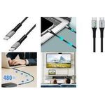 LogiLink USB-C® Kabel USB 2.0 USB-C® Stecker 1.00 m Schwarz mit LED, beidseitig verwendbarer Stecker CU0422 (CU0422)