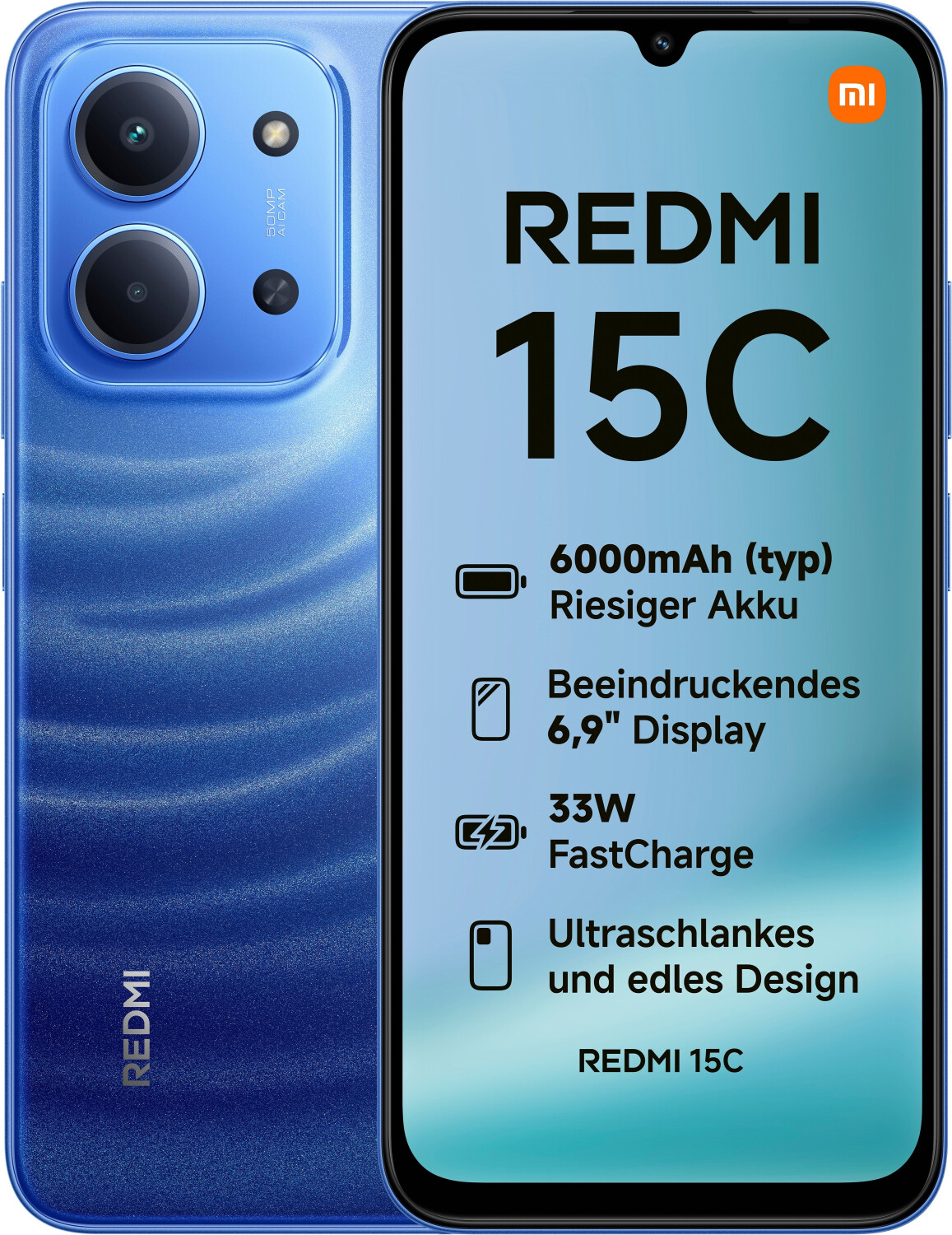 Xiaomi Redmi 15C 4G Dual Sim 4GB RAM 128GB - Moonlight Blue [Energieklasse A] (MZB0LBTEU)