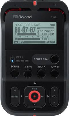 Roland R-07-BK Digitaler Audiorekorder 24 Bit 96 kHz Schwarz (R-07-BK)