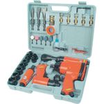 Brüder Mannesmann 15033 Druckluft-Schlagschrauber+Ratschenschrauber+ Meißelhammer/Stabschleifer Set1/2" (12.5 mm) Außen