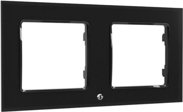 Home Shelly Accessories "Wall Frame 5,10cm (2") Wandtaster Rahmen 2-fach Schwarz (WF2_Black)