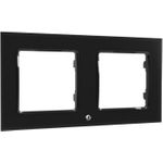 Shelly · Unterputz Zubehör · "Wall Frame 5,10cm (2") · Wandtaster Rahmen 2-fach · Schwarz (Shelly_WF_2_s)