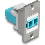 Delock Panel Mount LC Duplex zu Buchse silber weiss (90888)