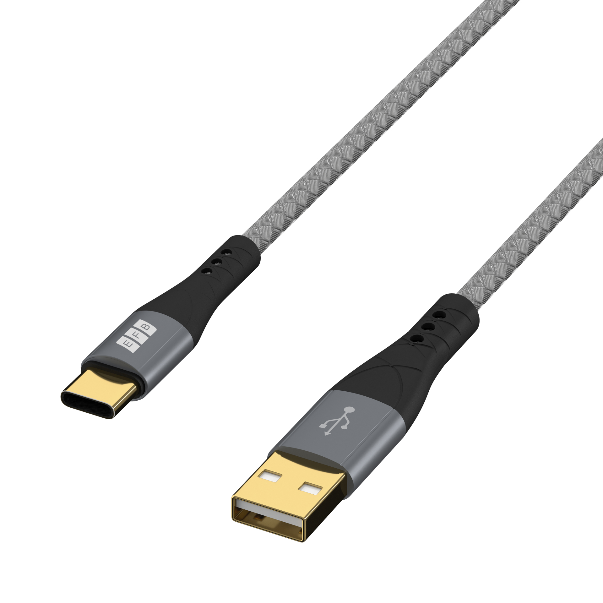 EFB Elektronik USB-A auf USB-C Kabel 1 m 60 W Schwarz, Grau