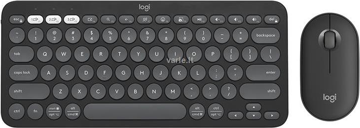 Logitech Pebble 2 Combo Tastatur Maus enthalten RF Wireless + Bluetooth QWERTY US International Graphit (920-012239)