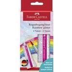 FABER-CASTELL Glitzer-Gel Regenbogen, 2 Tuben à 12 ml Regenbogenglitzer-Gel, wirkt optimal auf getrockneten - 1 Stück (125089)