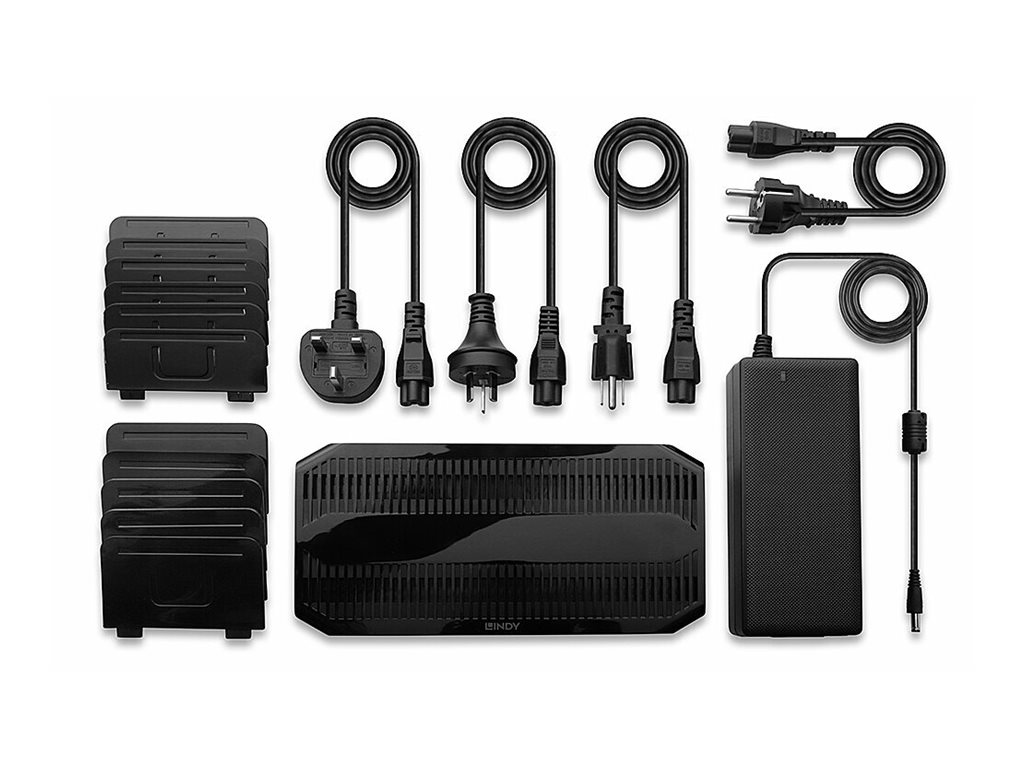 Lindy 120W 10-Port USB-Ladestation 2x USB-C 8x USB-A Schwarz