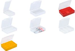 allit Sortimentskasten "EuroPlus Basic", Größe: 18/6, rot transparenter, hochschlagfester Polypropylen, 6 Fächer, - 1 Stück (457175)
