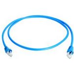 Telegärtner 100008740 RJ45 Netzwerkkabel, Patchkabel CAT 6a S/FTP Blau Flammwidrig, mit Knickschutztülle 1 St.