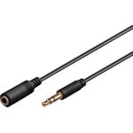 Wentronic Goobay 3,5mm-Klinke-Verlängerungskabel, Schwarz, 2 m - Klinke 3,5 mm-Stecker (3-Pin, Stereo) > Klinke 3,5 mm-Buchse (3-Pin, Stereo) (97118)