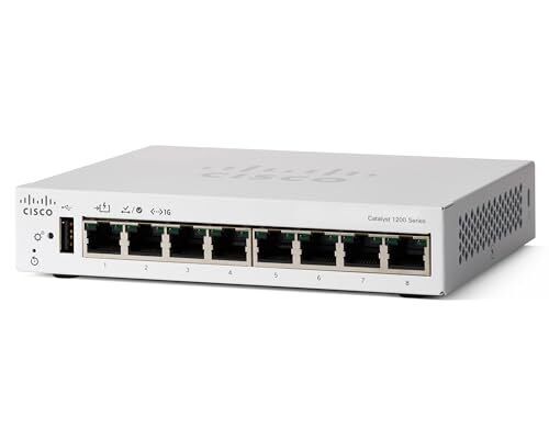 CISCO Catalyst 1200 8-Port Switch / Data-Only / no uplinks / PoE-powered Device (C1200-8T-D)