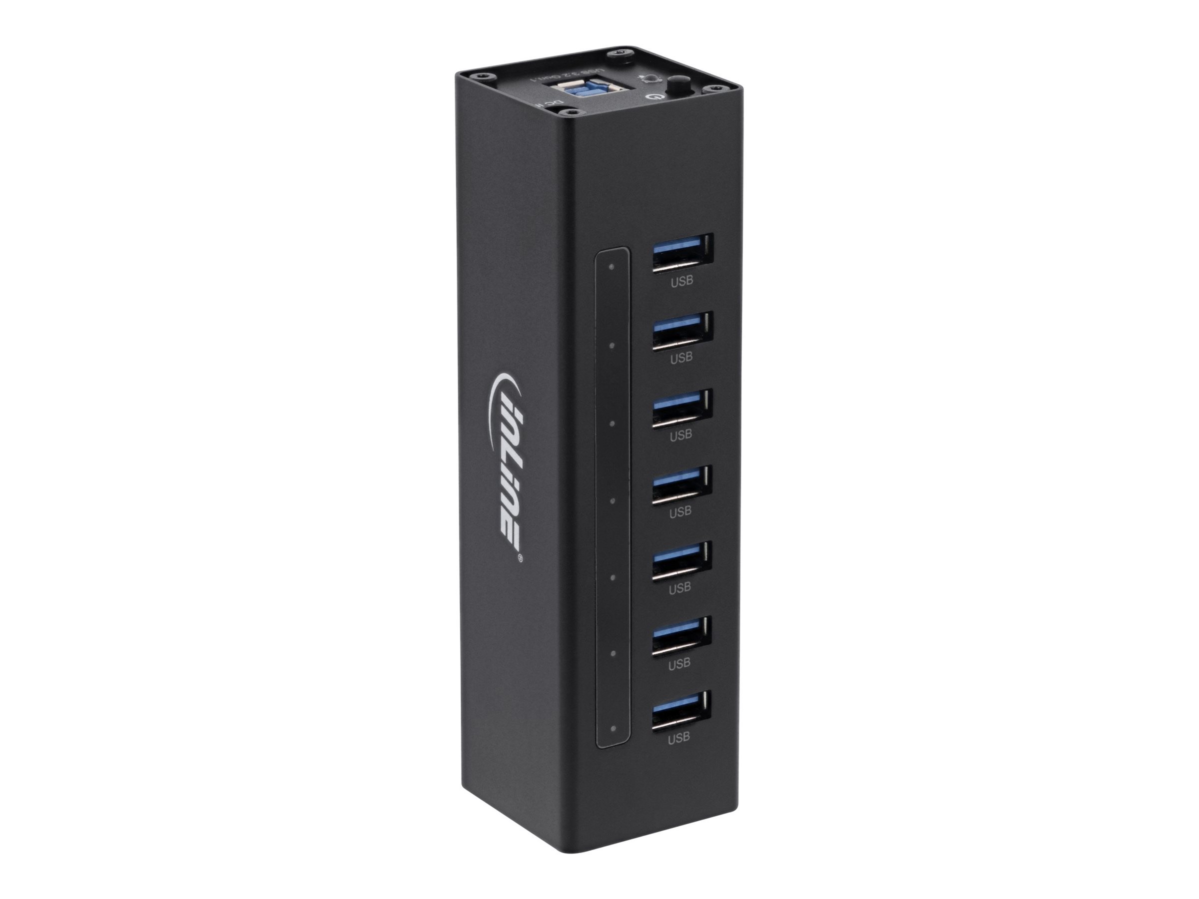 InLine 35395B USB 3.2 Gen 1 Hub 7 Port Aluminium Schwarz