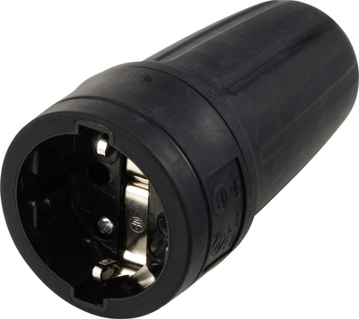 Sygonix SY-6618472 Schutzkontaktkupplung TPE 250 V/AC Schwarz (SY-6618472)