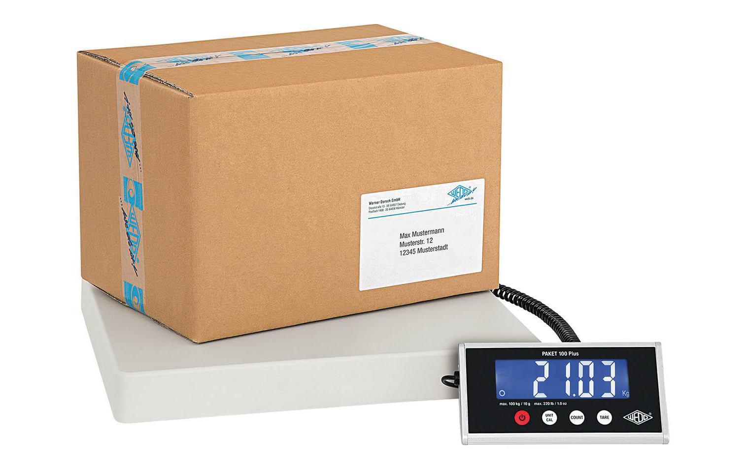 WEDO PAKET 100 Plus Elektronische Paketwaage 100 kg Grau