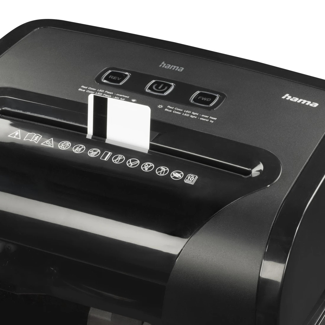 Hama Prime M100 Aktenvernichter Mikro-Schnitt Sicherheitsstufe P5 20 L Schwarz