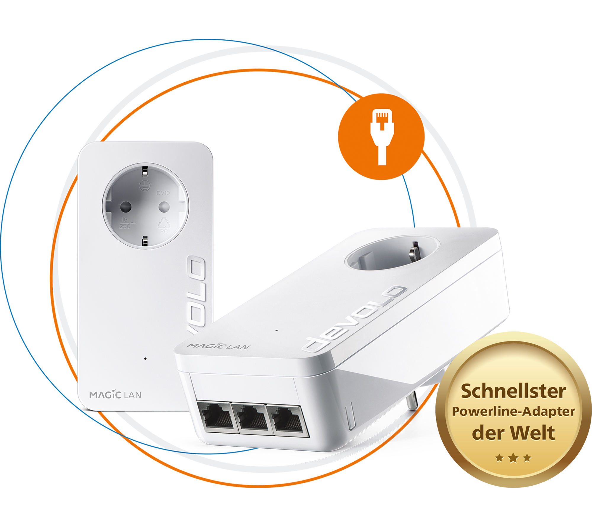 devolo Magic 2 LAN triple Starter Kit Bridge 2400 Mbit/s Weiß