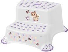 keeeper kids Tritthocker "igor cats", 2-stufig, weiß mit Aufdruck, Tragkraft: 120 kg, mit Anti-Rutsch-Füßen, - 1 Stück (1003110034300)