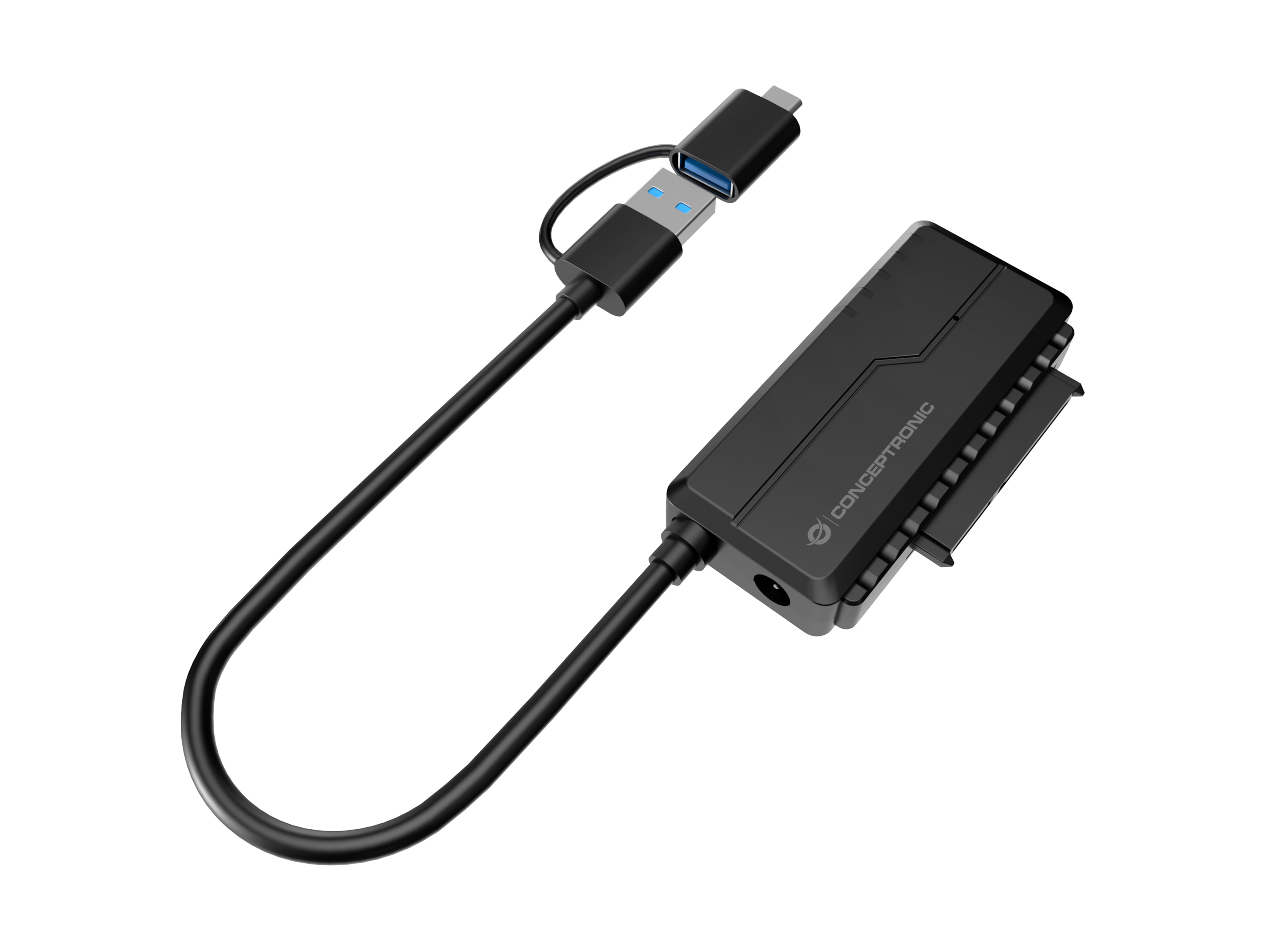 Conceptronic ABBY21B USB 3.0 SATA-Adapter mit Netzteil für 2,5"/3,5" HDD/SSD Schwarz