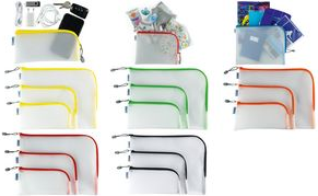 HERMA Reißverschlusstasche "Mesh Bags", DIN A4, schwarz Format: 360 x 280 mm, 3/4 umlaufender Reißverschluss über - 1 Stück (20022)
