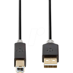 Nedis CCBW60100AT30 USB Kabel 3 m USB 3.2 Gen 1 (3.1 Gen 1) USB A USB B Anthrazit (CCBW60100AT30)