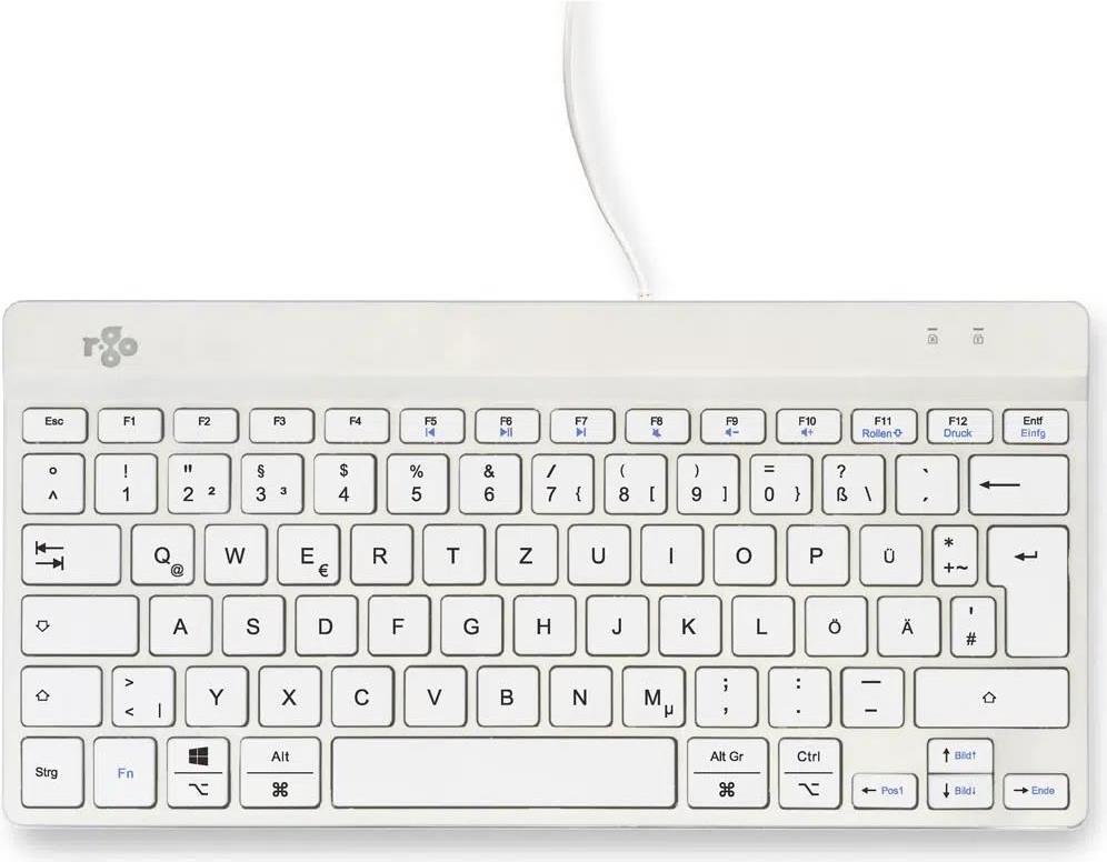 R-Go Compact Break Tastatur USB-C QWERTZ Deutsch Weiß