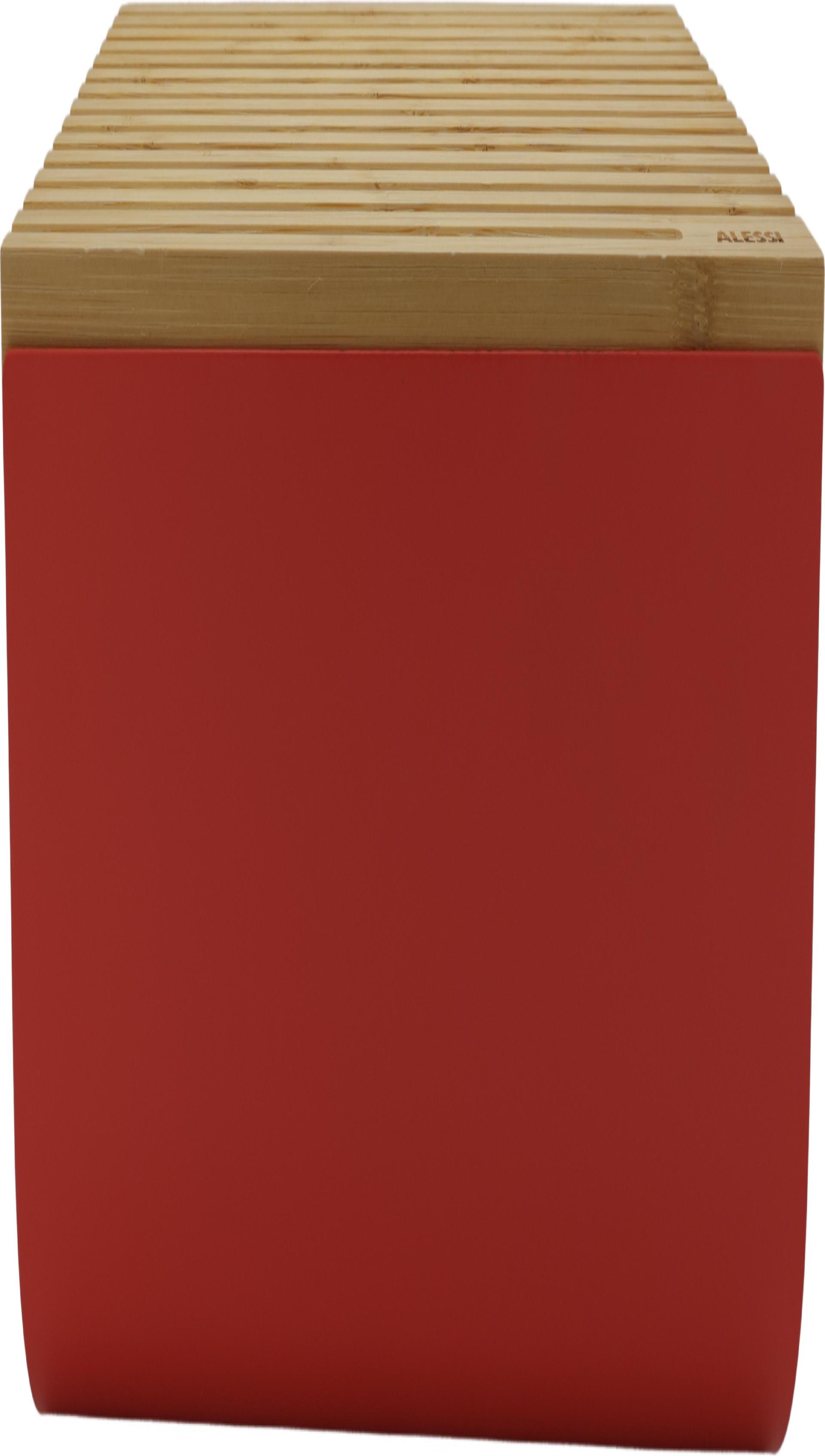 Alessi BG03 R Mattina Brotkasten, Stahl, Bambusholz, rot, one Size (BG03 R)