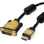 ROLINE 11.04.5896 Videokabel-Adapter 1,5 m HDMI Typ A (Standard) DVI-D Schwarz - Gold (11.04.5896)