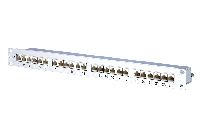 METZ CONNECT 130855C-E Cat6a Patchpanel 24 Port 1U Weiß