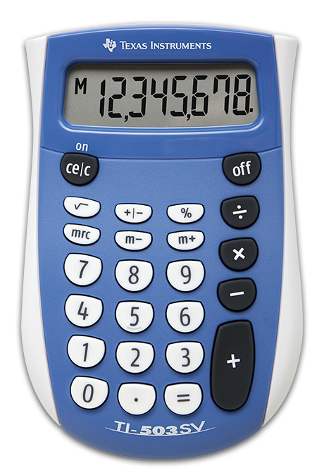 Texas Instruments TI-503 SV Taschenrechner 8-stelliges LCD SuperView-Display Batteriebetrieb Blau, Grau