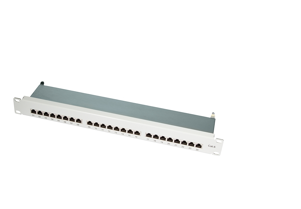 LogiLink NP0040A Patch Panel 1U 19" CAT 6e STP Hellgrau, RAL 7035