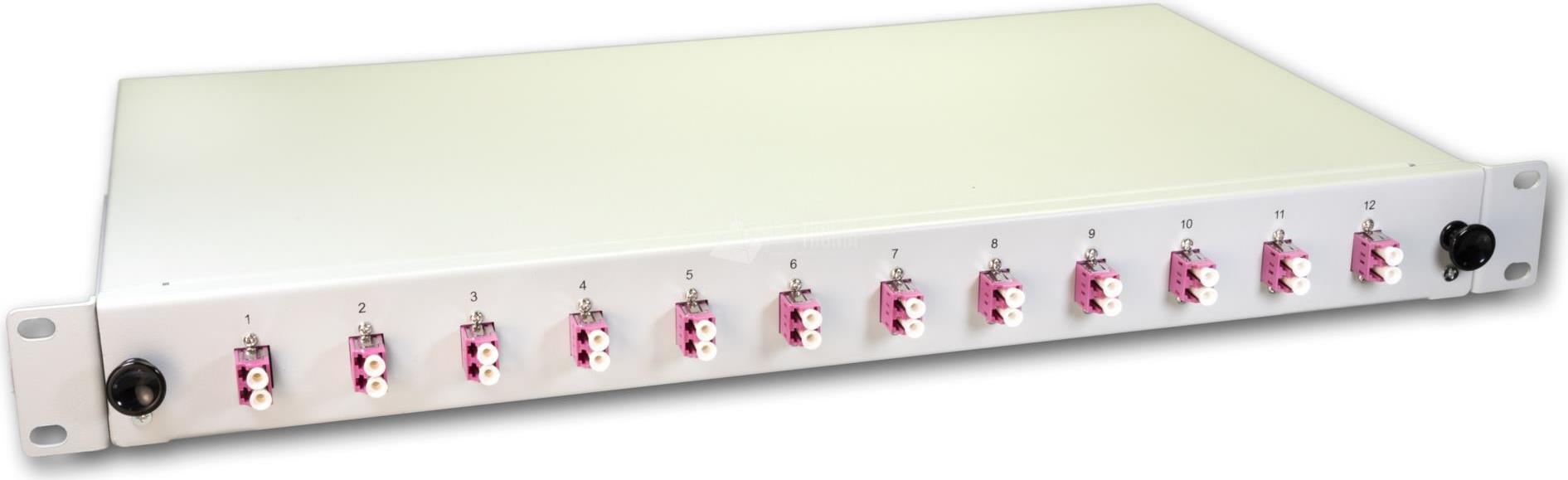 Lightwin LWL Spleissbox, 24 Fasern, 12x DLC Multimode, 50/125µm OM4 Pigtail Spleißboxen (SPBOX 24G50 OM4 DLC)