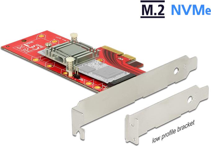 DeLOCK PCI Express x4 Card > 1 x internal NVMe M.2 Key M 110 mm with heat sink